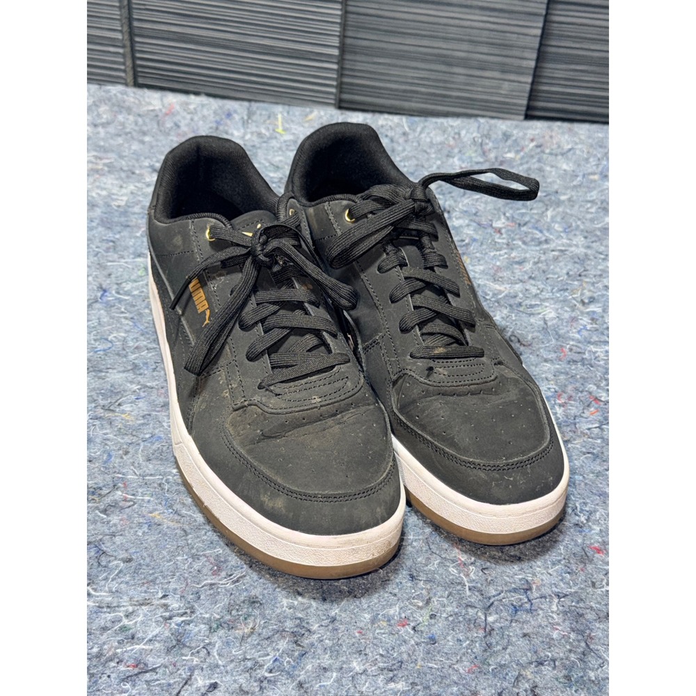 Puma Caven 2.0 Mens Size 12 Sneakers Black with Gold Logo Gum Sole 395202-01‎